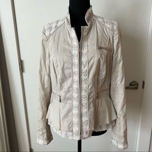White House/black market Snow Tweed peplum jacket